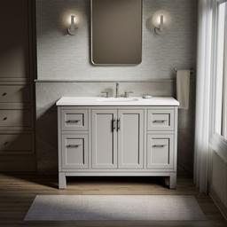 Kohler Quo 48'' bathroom vanity cabinet with sink and quartz top - Mohair Grey - image 2