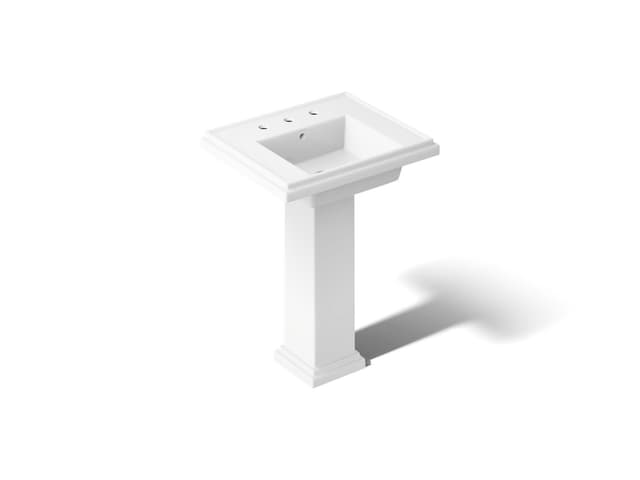 Kohler Tresham 24'' square pedestal bathroom sink - White