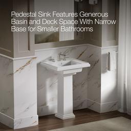 Kohler Tresham 24'' square pedestal bathroom sink - White - image 4