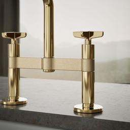 BilletE Two-hole bridge kitchen sink faucet with side sprayer - image 6