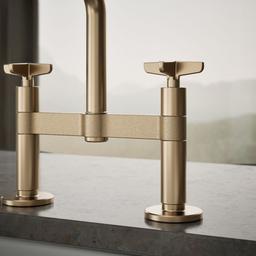 BilletE Two-hole bridge kitchen sink faucet with side sprayer - image 6