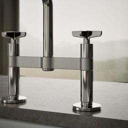 BilletE Two-hole bridge kitchen sink faucet with side sprayer - image 6