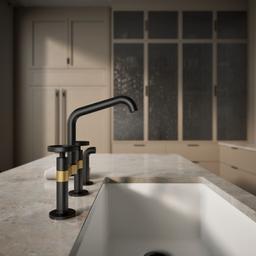 BilletE Two-hole bridge kitchen sink faucet with side sprayer - image 7