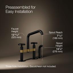 BilletE Two-hole bridge kitchen sink faucet with side sprayer - image 3