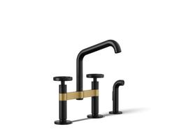 BilletE Two-hole bridge kitchen sink faucet with side sprayer - image 1