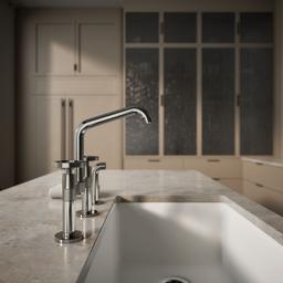 BilletE Two-hole bridge kitchen sink faucet with side sprayer - image 7