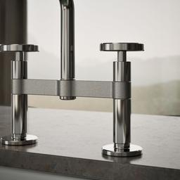 BilletE Two-hole bridge kitchen sink faucet with side sprayer - image 6