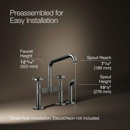 BilletE Two-hole bridge kitchen sink faucet with side sprayer - image 3