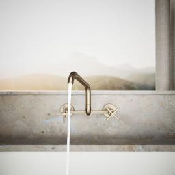 BilletE Two-hole wall-mount bridge kitchen sink faucet - Vibrant Brushed Bronze - image 4
