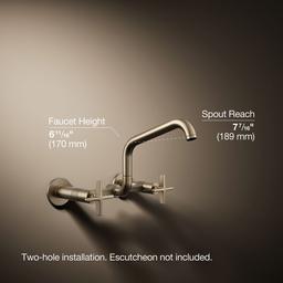 BilletE Two-hole wall-mount bridge kitchen sink faucet - Vibrant Brushed Bronze - image 3