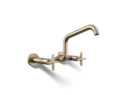 BilletE Two-hole wall-mount bridge kitchen sink faucet - Vibrant Brushed Bronze - image 1