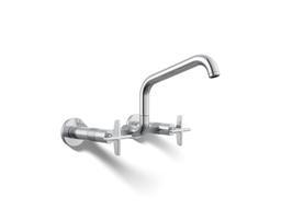BilletE Two-hole wall-mount bridge kitchen sink faucet - Polished Chrome - image 1