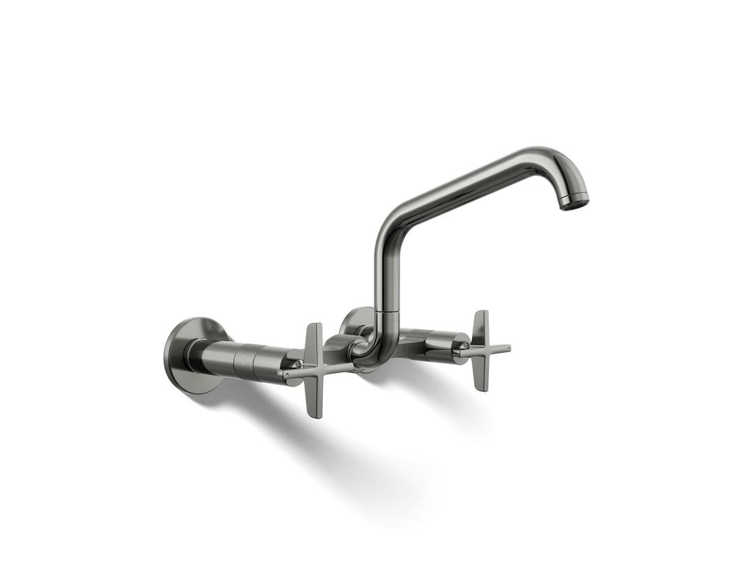 BilletE Two-hole wall-mount bridge kitchen sink faucet - Vibrant Titanium by Kohler