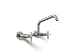 BilletE Two-hole wall-mount bridge kitchen sink faucet - Vibrant Stainless - image 1