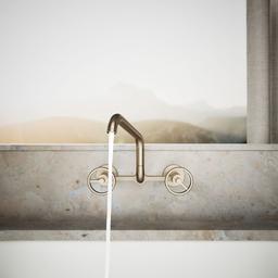 BilletE Two-hole wall-mount bridge kitchen sink faucet - Vibrant Brushed Bronze - image 4