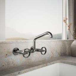 BilletE Two-hole wall-mount bridge kitchen sink faucet - Vibrant Titanium - image 2