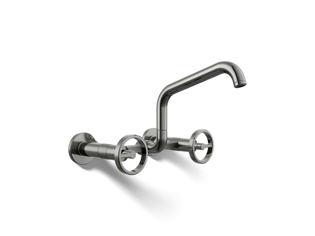 BilletE Two-hole wall-mount bridge kitchen sink faucet - Vibrant Titanium by Kohler