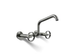 BilletE Two-hole wall-mount bridge kitchen sink faucet - Vibrant Titanium - image 1