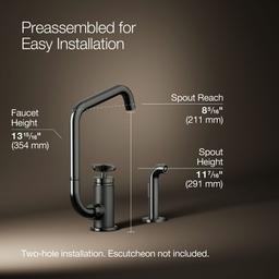 BilletE Single-handle kitchen sink faucet with two-function extended-reach spout and side sprayer - Vibrant Titanium - image 3