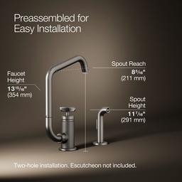 BilletE Single-handle kitchen sink faucet with two-function extended-reach spout and side sprayer - Vibrant Stainless - image 3