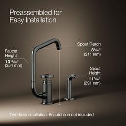 BilletE Single-handle kitchen sink faucet with two-function extended-reach spout and side sprayer - Vibrant Titanium - image 3