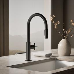 BilletE Pull-down kitchen sink faucet with two-function sprayhead - Matte Black - image 2