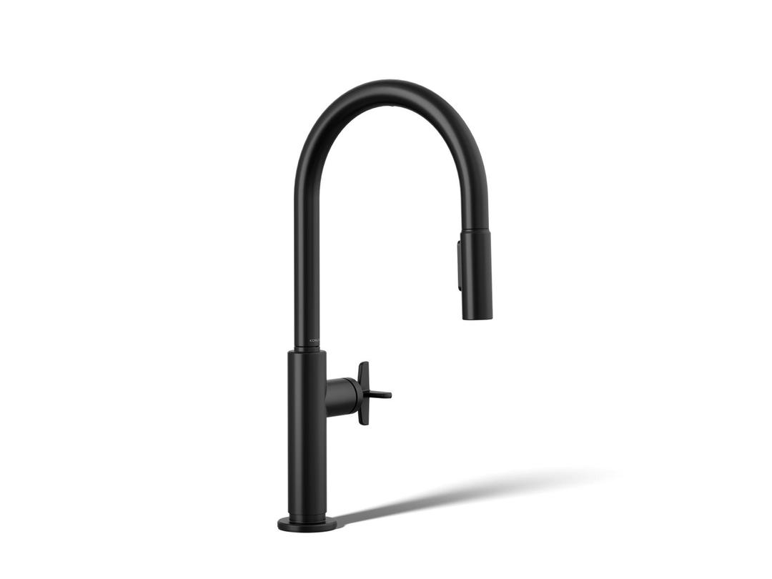 BilletE Pull-down kitchen sink faucet with two-function sprayhead - Matte Black by Kohler