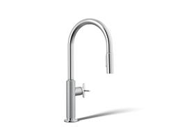 BilletE Pull-down kitchen sink faucet with two-function sprayhead - Polished Chrome - image 1