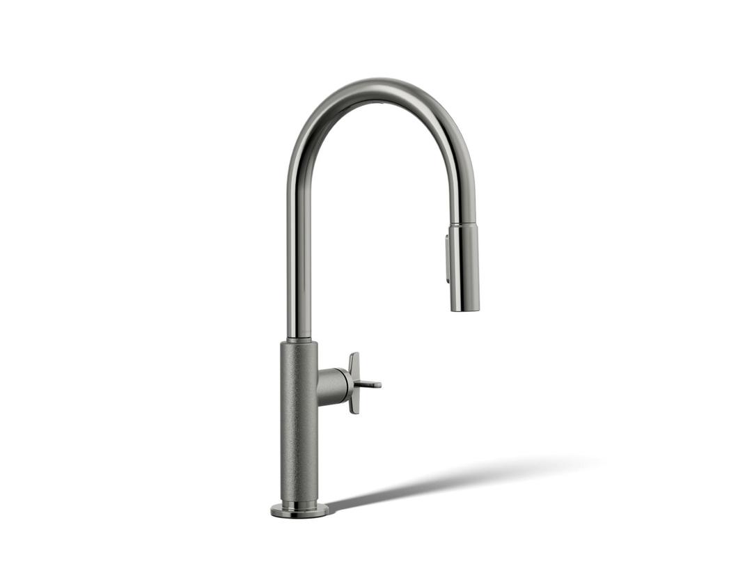 BilletE Pull-down kitchen sink faucet with two-function sprayhead - Vibrant Titanium by Kohler