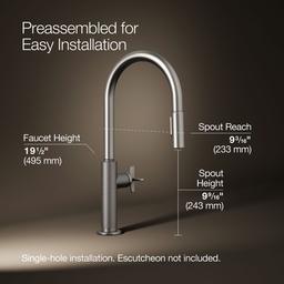 BilletE Pull-down kitchen sink faucet with two-function sprayhead - Vibrant Stainless - image 3