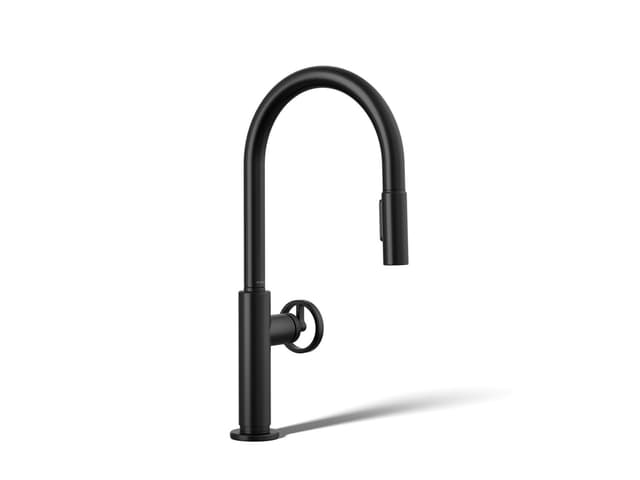 Kohler BilletE Pull-down kitchen sink faucet with two-function sprayhead - Matte Black