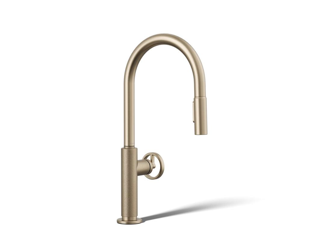 BilletE Pull-down kitchen sink faucet with two-function sprayhead - Vibrant Brushed Bronze by Kohler