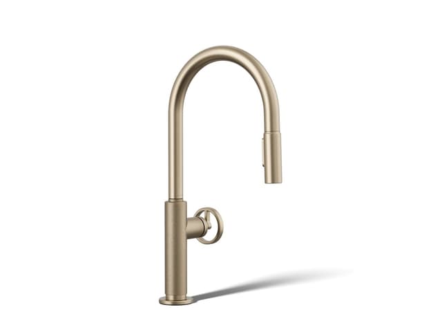 Kohler BilletE Pull-down kitchen sink faucet with two-function sprayhead - Vibrant Brushed Bronze