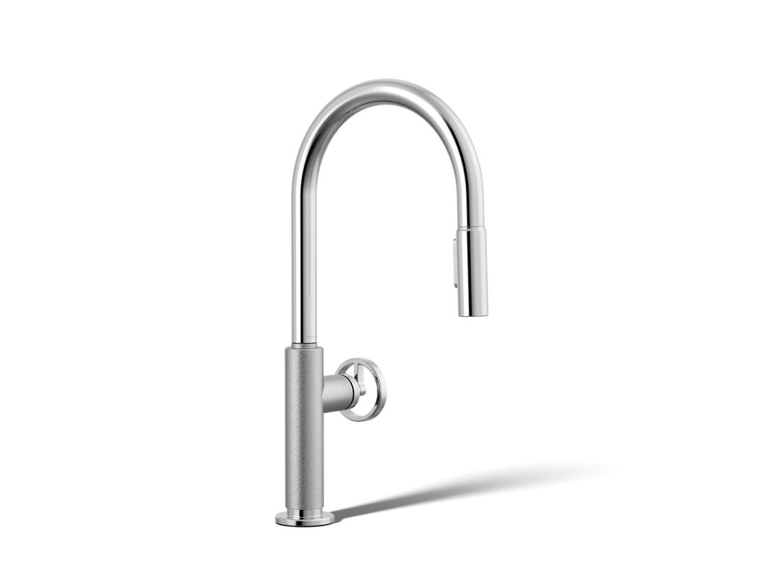 BilletE Pull-down kitchen sink faucet with two-function sprayhead - Polished Chrome by Kohler