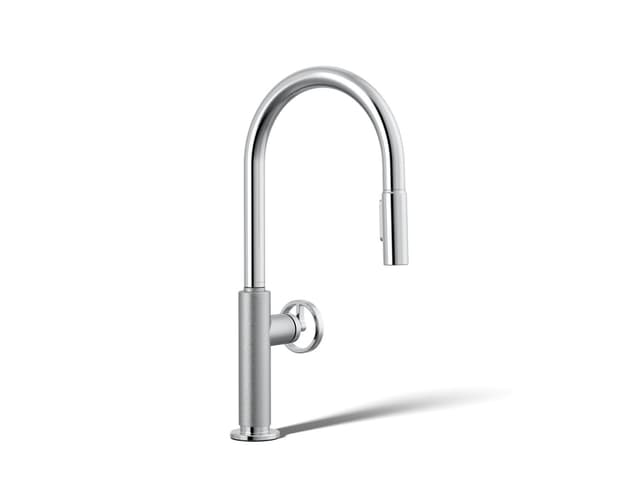 Kohler BilletE Pull-down kitchen sink faucet with two-function sprayhead - Polished Chrome