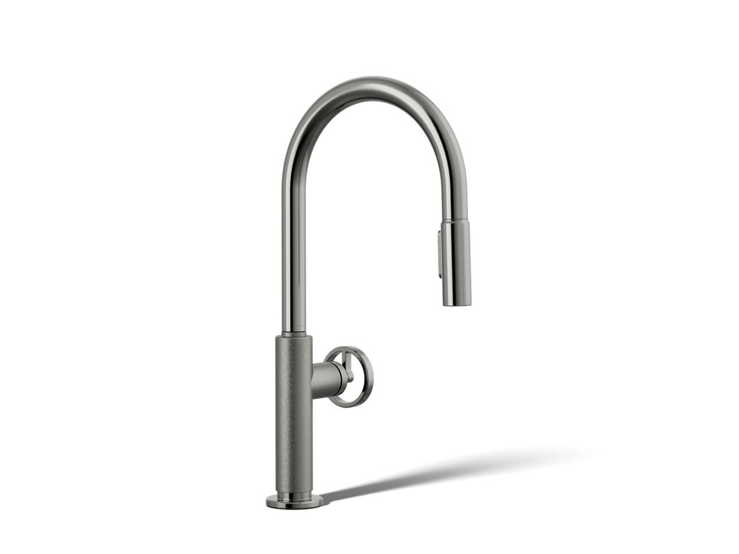 BilletE Pull-down kitchen sink faucet with two-function sprayhead - Vibrant Titanium by Kohler