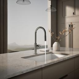 BilletE Pull-down kitchen sink faucet with two-function sprayhead - Vibrant Titanium - image 4