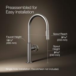 BilletE Pull-down kitchen sink faucet with two-function sprayhead - Vibrant Stainless - image 3