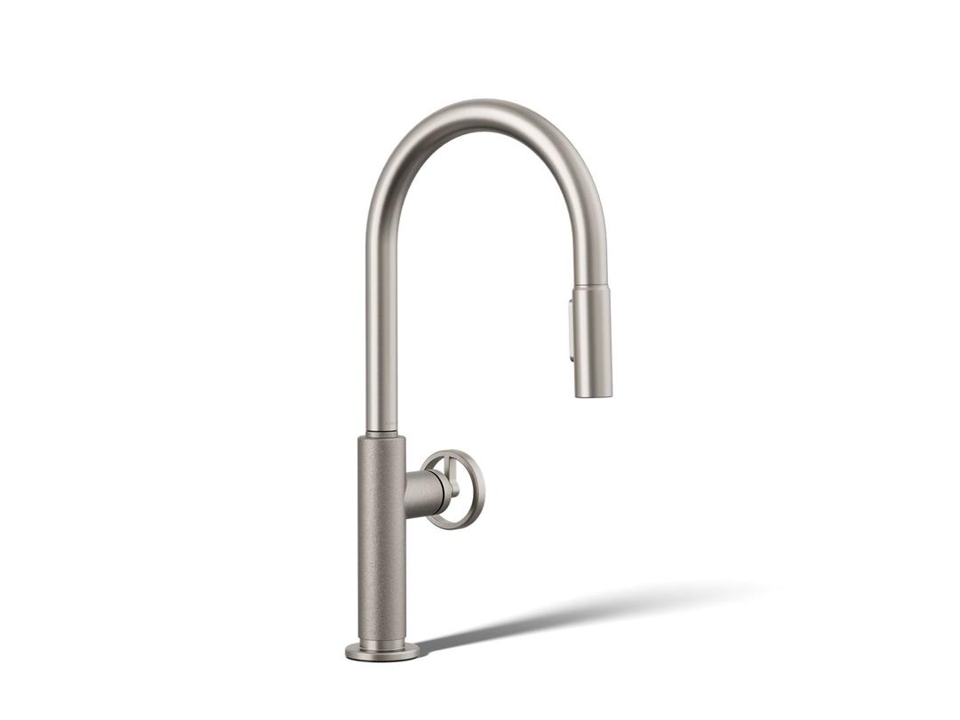 BilletE Pull-down kitchen sink faucet with two-function sprayhead - Vibrant Stainless by Kohler