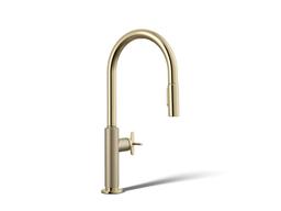 BilletE Touchless pull-down kitchen sink faucet with two-function sprayhead - Vibrant French Gold - image 1