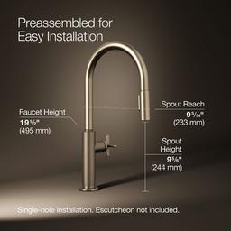 BilletE Touchless pull-down kitchen sink faucet with two-function sprayhead - Vibrant Brushed Bronze - image 3