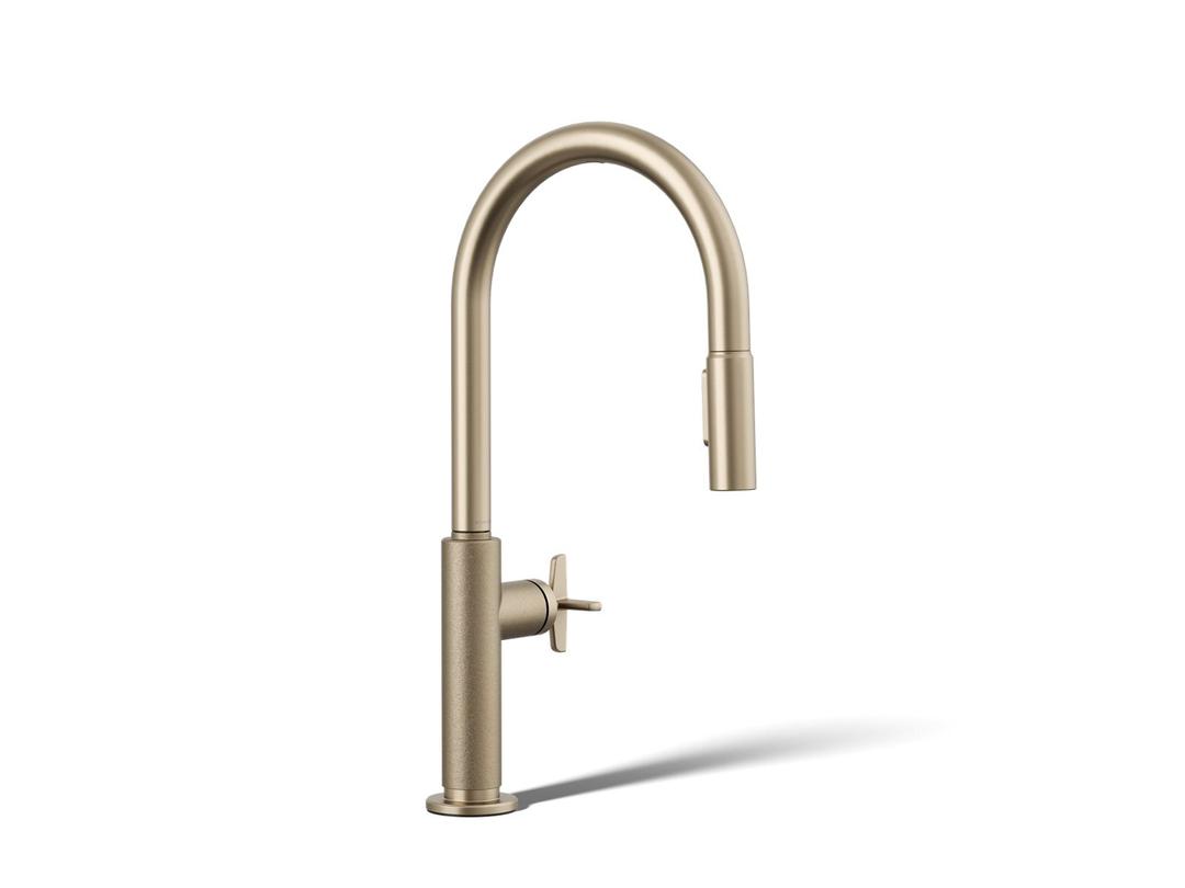 BilletE Touchless pull-down kitchen sink faucet with two-function sprayhead - Vibrant Brushed Bronze by Kohler