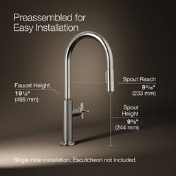 BilletE Touchless pull-down kitchen sink faucet with two-function sprayhead - Vibrant Polished Nickel - image 3