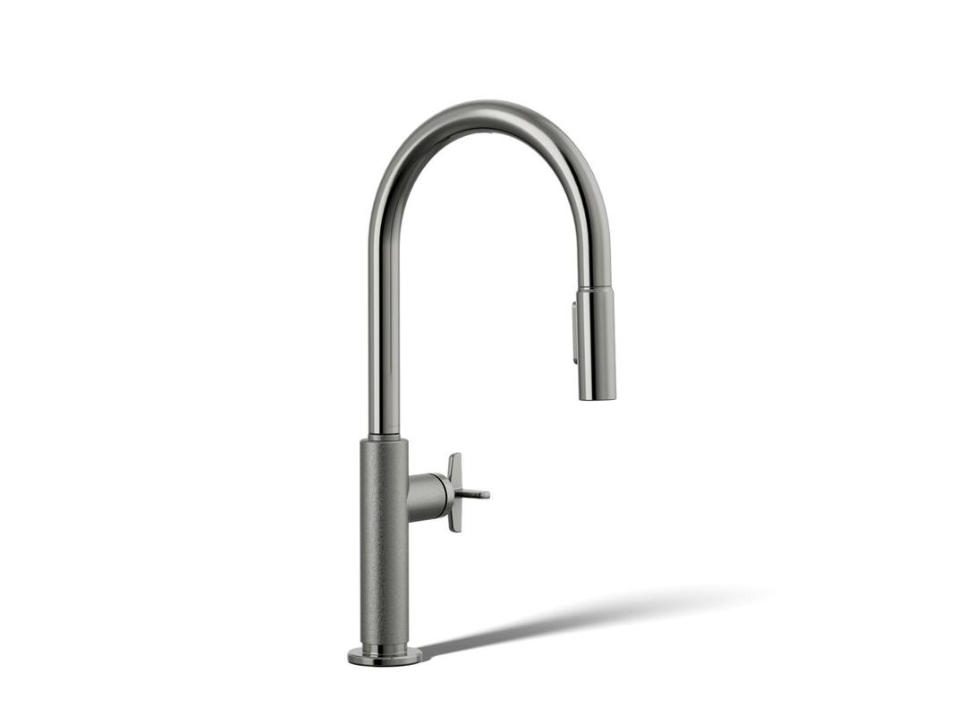 BilletE Touchless pull-down kitchen sink faucet with two-function sprayhead - Vibrant Titanium by Kohler