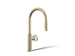 BilletE Touchless pull-down kitchen sink faucet with two-function sprayhead - Vibrant French Gold - image 1