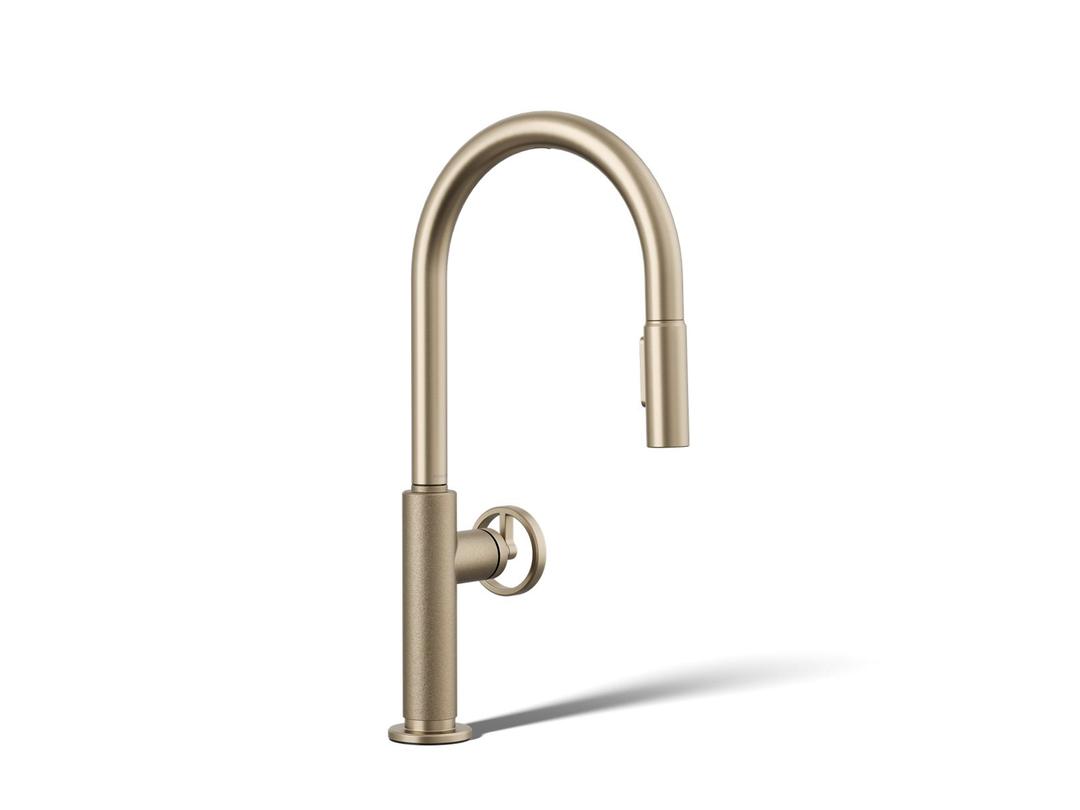 BilletE Touchless pull-down kitchen sink faucet with two-function sprayhead - Vibrant Brushed Bronze by Kohler