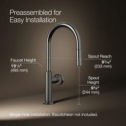 BilletE Touchless pull-down kitchen sink faucet with two-function sprayhead - Vibrant Titanium - image 3