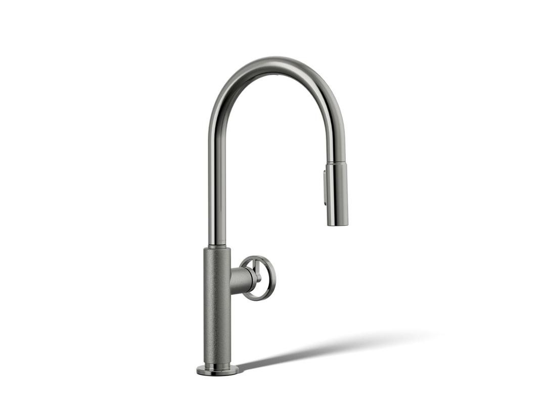 BilletE Touchless pull-down kitchen sink faucet with two-function sprayhead - Vibrant Titanium by Kohler
