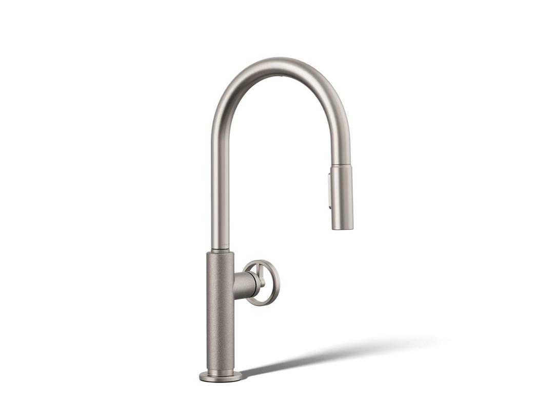 BilletE Touchless pull-down kitchen sink faucet with two-function sprayhead - Vibrant Stainless by Kohler