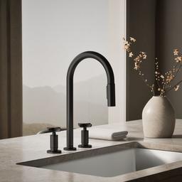 BilletE Pull-down kitchen sink faucet with two-function sprayhead - Matte Black - image 2